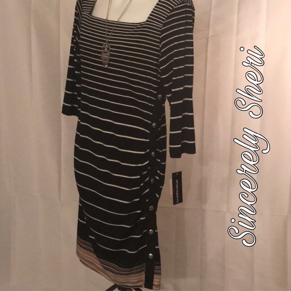 NWT Sharango Long Sleeve Stripe Dress Size 10